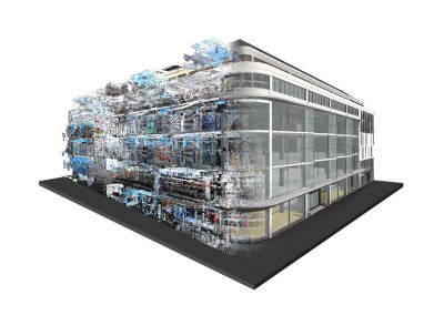 Point cloud model of a commercial building