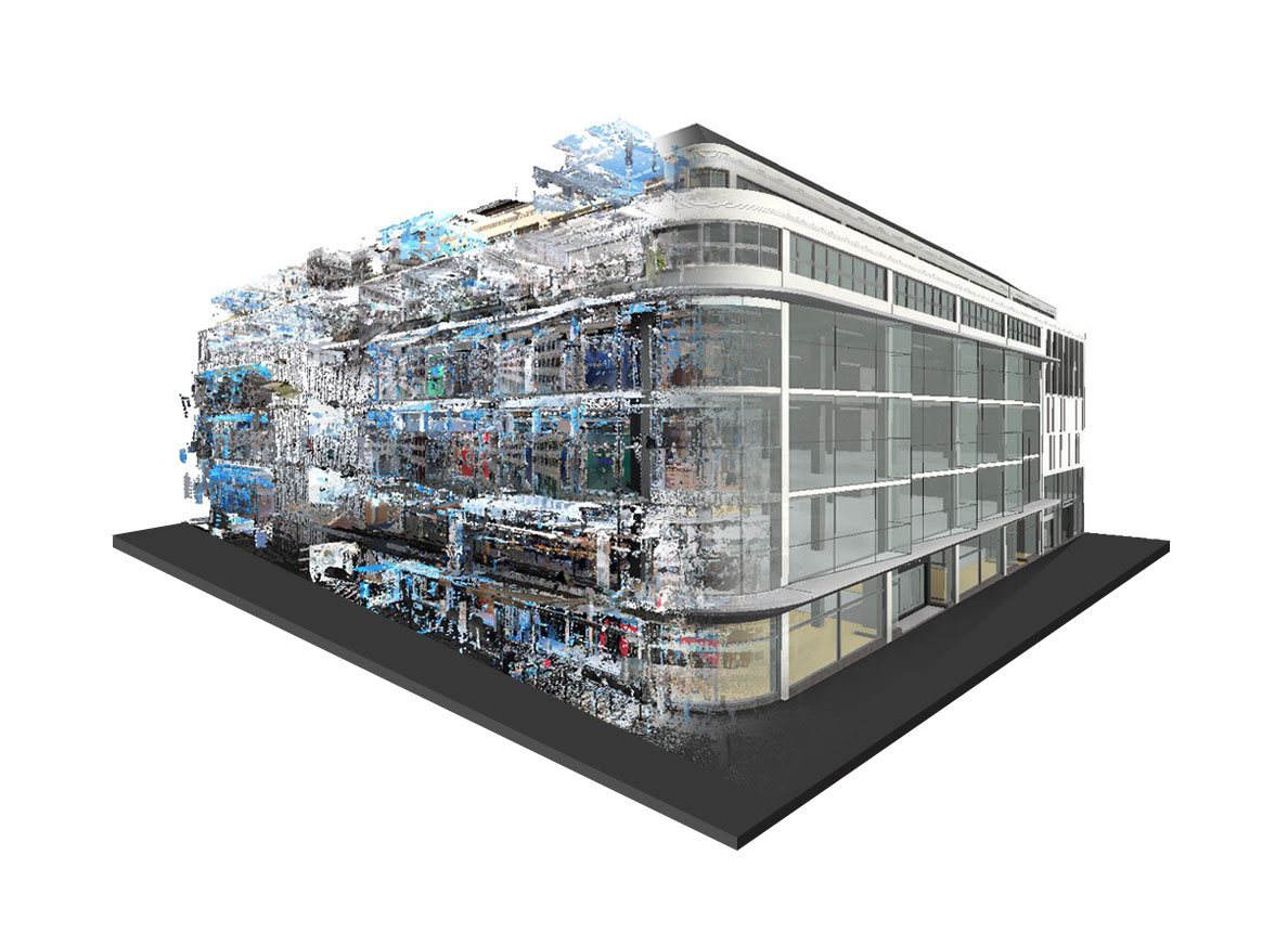 Point cloud model of a commercial building